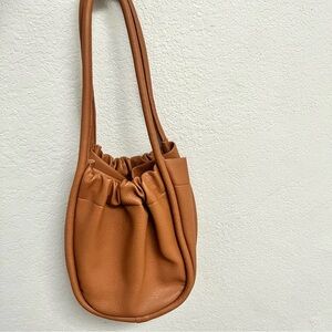 Cost Plus World Market Tan Shoulder Bag with Gathered Design